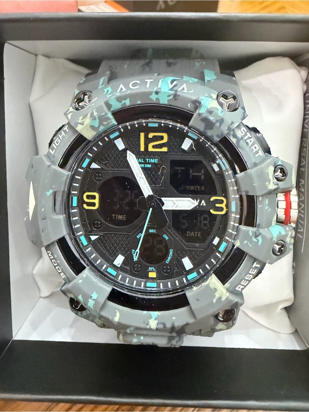 Invicta Activa Gray Blue Camo Sport Watch